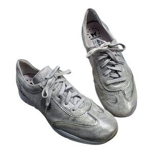 Mephisto Yael Runoff Metallic Printed Suede Sneakers